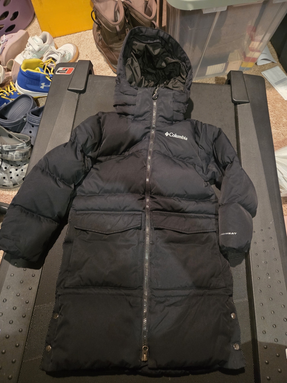 Columbia Black Girls Long Hooded Puffer Coat